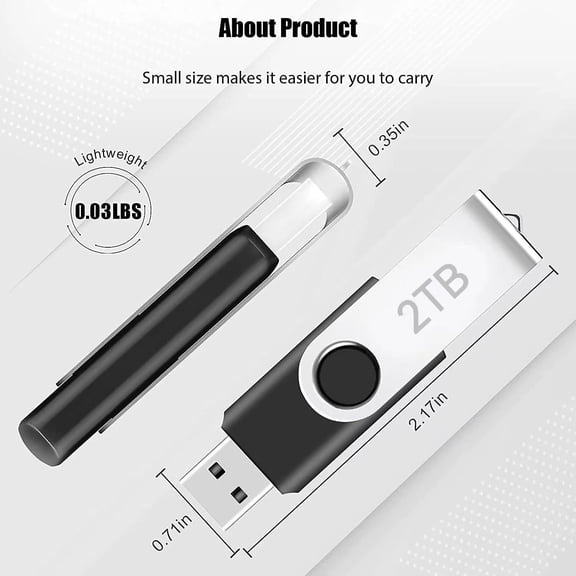 2T B  Portable External Drive 3.0 Backup Drive Storage Data for PC/Laptop(GB)