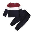 thumbnail image 1 of 2T Baby Boys Clothes 3T Boys 2PCS Outfits Set Toddler Boys Long Sleeve Top Pants Set Blue, 1 of 8