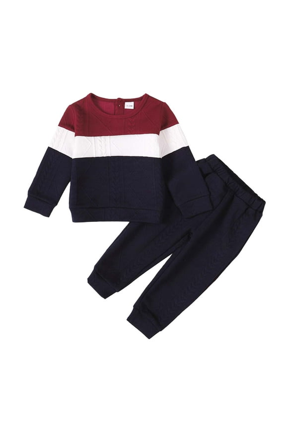 2T Baby Boys Clothes 3T Boys 2PCS Outfits Set Toddler Boys Long Sleeve Top Pants Set Blue
