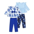 thumbnail image 1 of 2T Baby Girls Clothes 3T Girl 2 Pack Outfits Set Toddler Girl Long Sleeve Top Pants 4PCS Clothing Set Blue, 1 of 6
