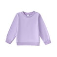 thumbnail image 1 of 2T Baby Girls Clothes 3T Girls Tops Solid Color Round Neck Toddler Girls Long Sleeve T-shirts Purple, 1 of 1