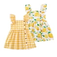 thumbnail image 1 of 2T Baby Girls Dress 3T Girls 2PCS Sleeveless Dress Toddler Girls Plaid Dress Toddler Girls Summer Dress Yellow, 1 of 10