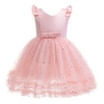 thumbnail image 1 of 2T Baby Girls Dress Toddler Girls Princess Dress Tulle Party Dress 3T Girls Sleeveless Stars Sequins Solid Color Dress Pink, 1 of 7