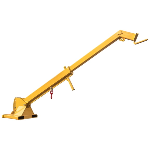 2T Forklift Telescopic Boom Extendable Crane Attachment 12.8Ft 0-45 Tilt Angle Carbon Steel