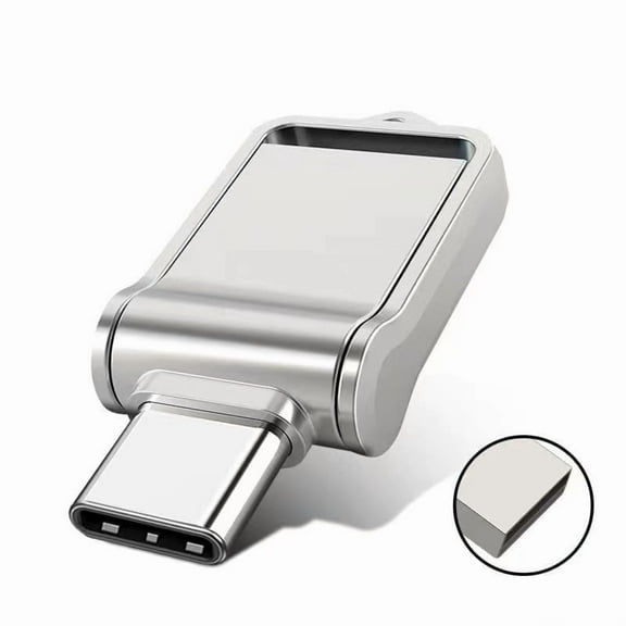 2TB Dual Ultra Flash Drive,USB3.0 Go USB Type-C Thumb Drive for PC,Laptop,USB C Devices(Silver 2000GB）