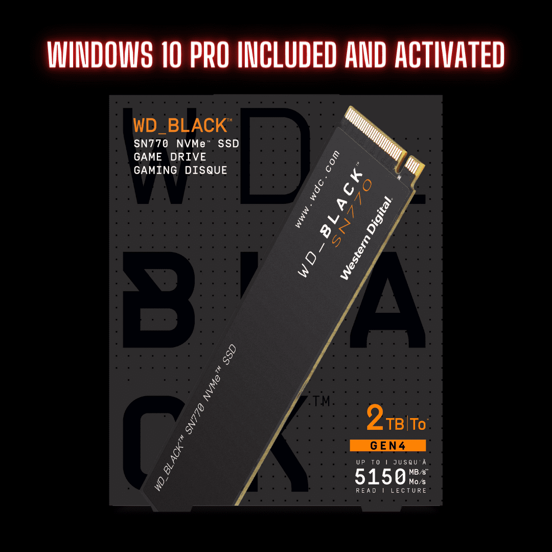 2TB WD Black SN770 M.2 SSD With Windows 10 Pro Pre Installed and ...