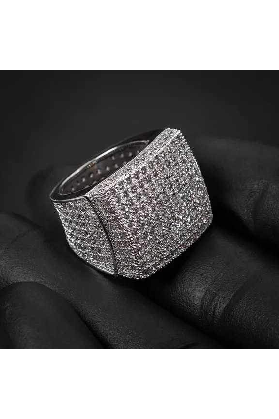 2TCW Round Cut Lab Created Diamond Men's Pinky Ring 14k White Gold Plated