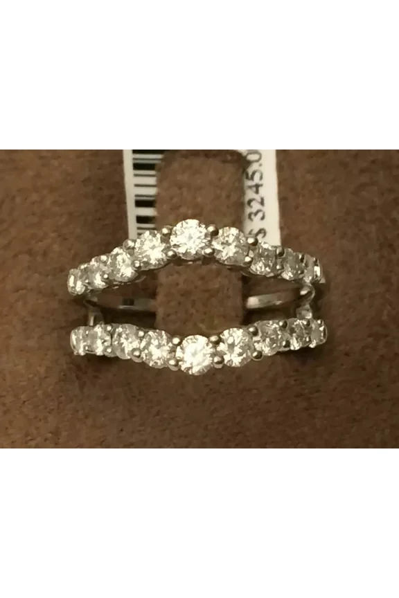 2TCW Round Cut Lab Created Diamond Wrap Enhancer Ring Guard in 14k White Gold Plated