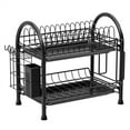 thumbnail image 1 of 2Tier Dish Drying Rack Utensil Holder With Drip Tray For Kitchen Counter Storage, 1 of 9