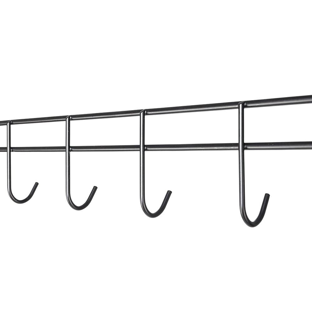 2Tier Rod Closet Organizer Garment Rack with Hooks for Black Clothes ...
