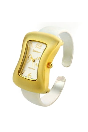 2Tone Melting Shape Case Small Size Women's Bangle Cuff Watch