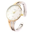 thumbnail image 1 of 2tone rose silver string style band luxury women's bangle cuff watch, 1 of 2