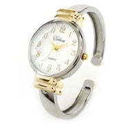 2Tone SL Metal Band Slim Case Womens Bangle Cuff Watch