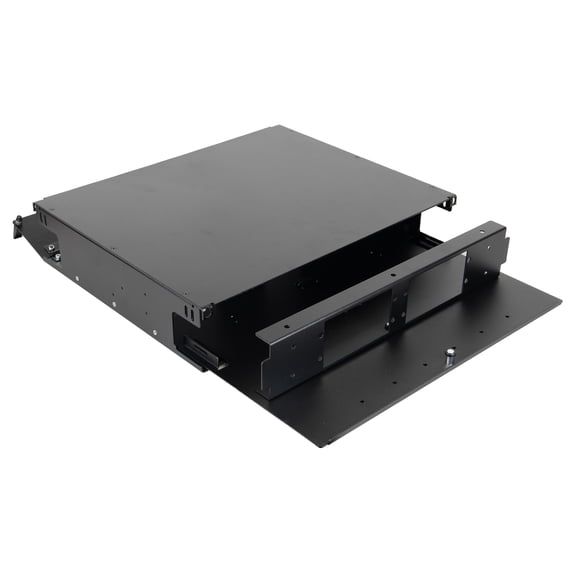2U Fiber Optic Rackmount Enclosure Patch Panel, Holds 4 LGX Adapter Plates/Cassettes/Modules -(Unloaded), Lexan Front Door, Black Powder Coat, Cablewholesale