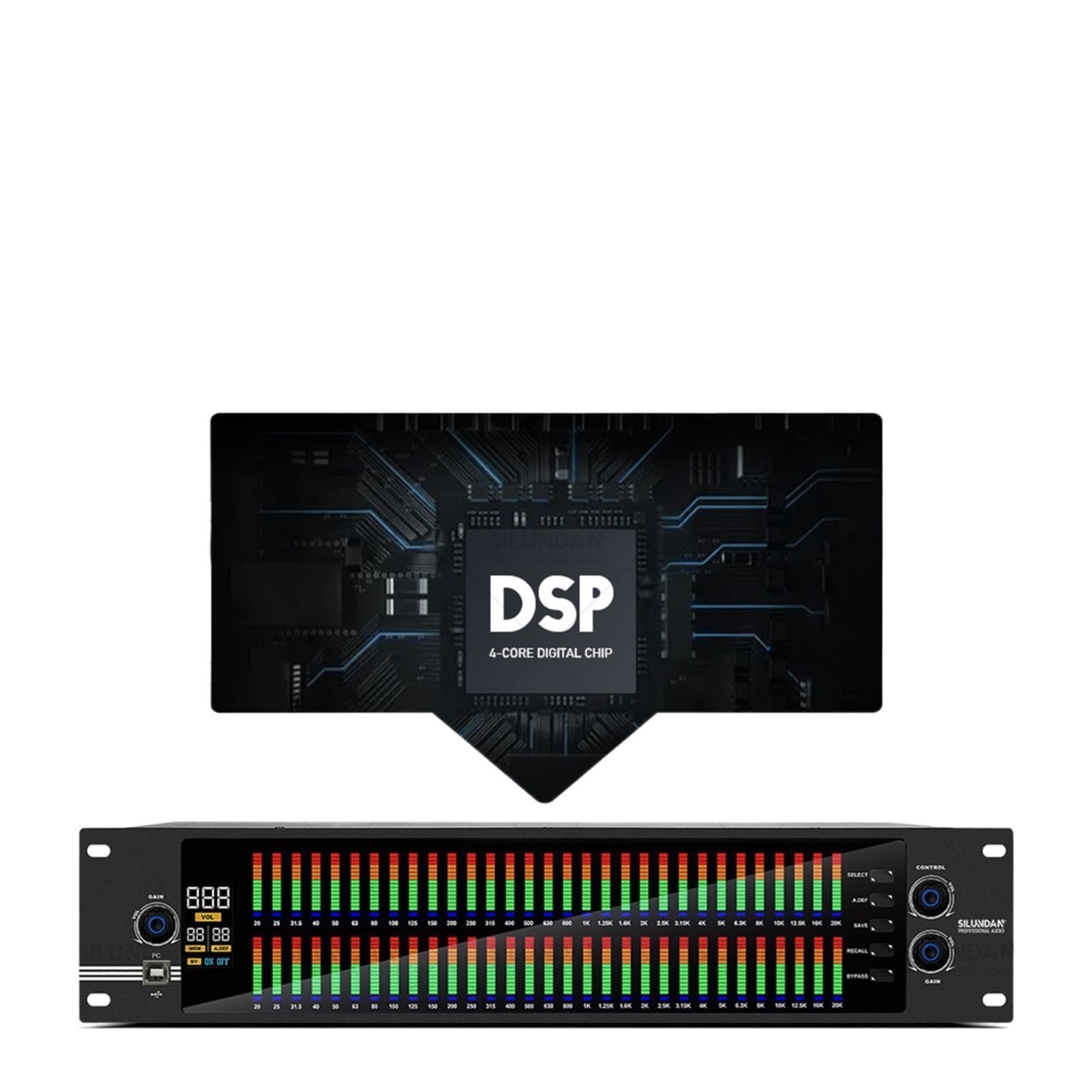 2U Graphic Equalizer 31 Band Balanced Effect Controller DJ Digital