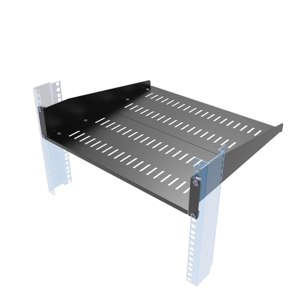 2U Vented Server Rack Shelf, 16-20 Inch Adjustable Depth, Universal 19" Mount