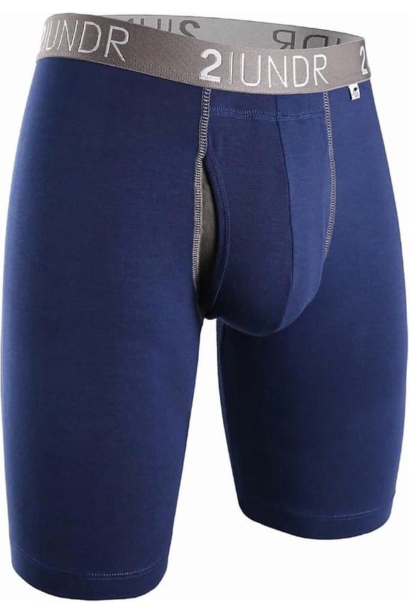 Men's Swing Shift 9'' Boxer Brief Navy/Grey Small