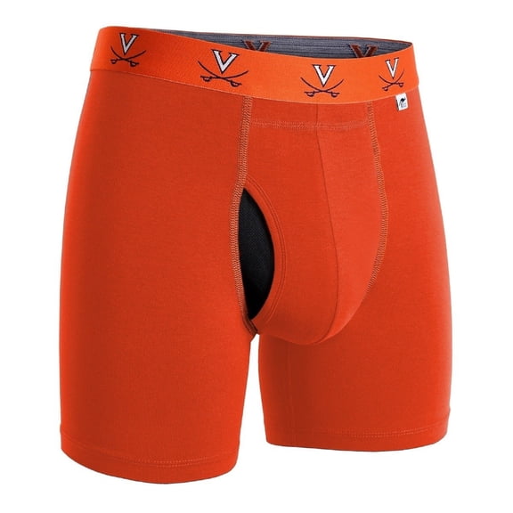 2UNDR NCAA Team Colors Men's Swing Shift Boxers (Uva Orange, Small)
