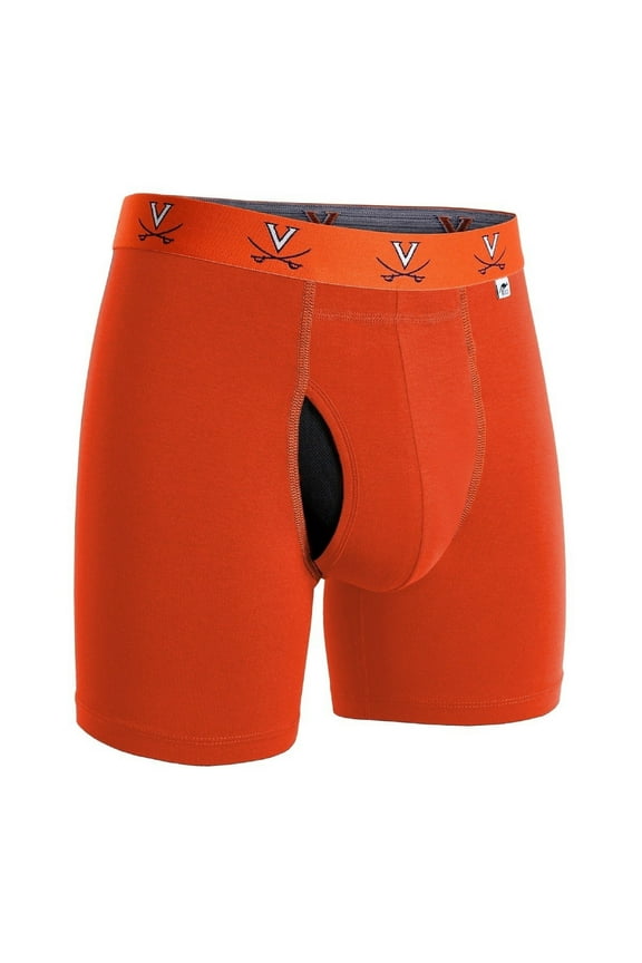 NCAA Team Colors Men's Swing Shift Boxers (Uva Orange, Small)