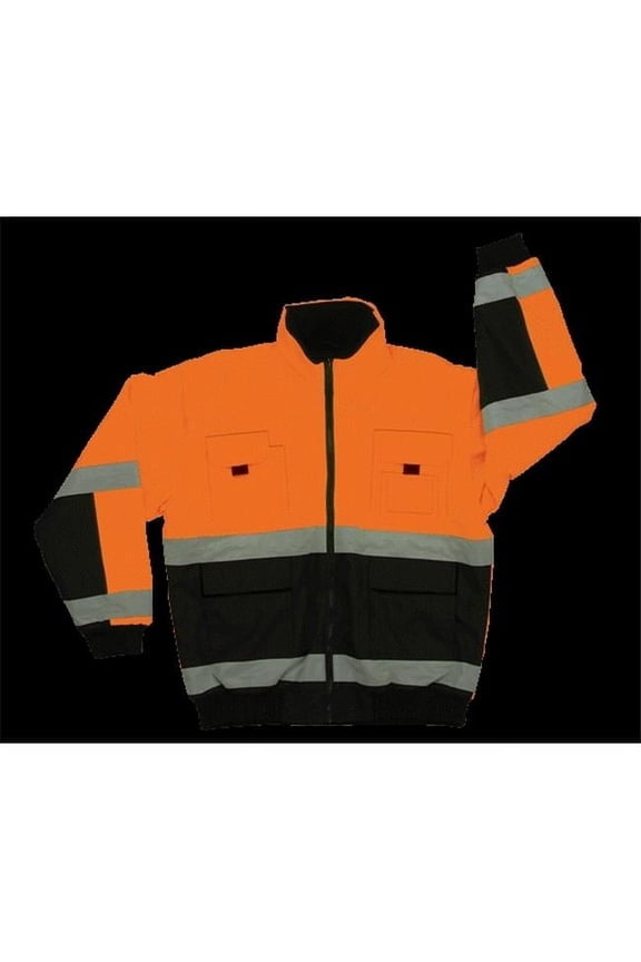 330C-3 L Class 3 Reversible Bomber Jacket - Black & Orange- Large
