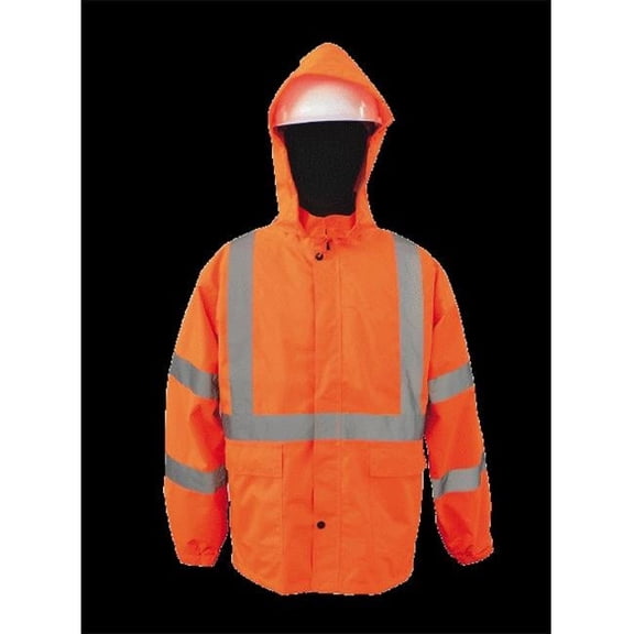 2W 730C-3 4XL 100 Percent Waterproof Rain Jacket - Orange- 4 Extra Large