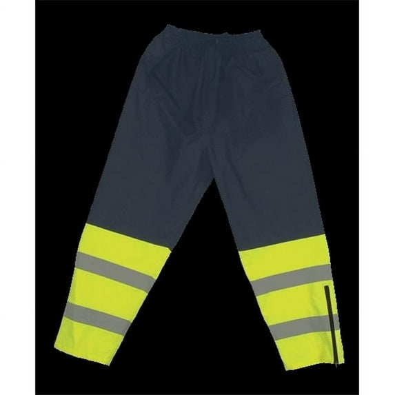 2W 737C-E L Class E Waist Rain Pants - Lime & Blue- Large