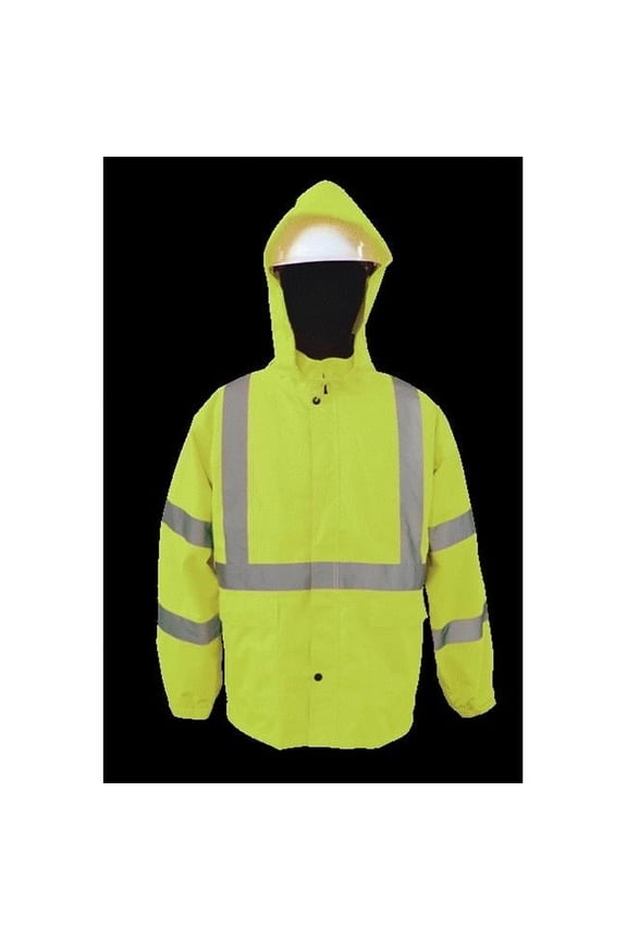 750C-3 M 100 Percent Waterproof Rain Jacket - Lime- Medium