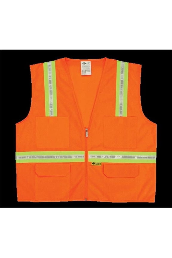 8038-A XXL Multi-Pocket Surveyor Vest - Orange- XX-Large