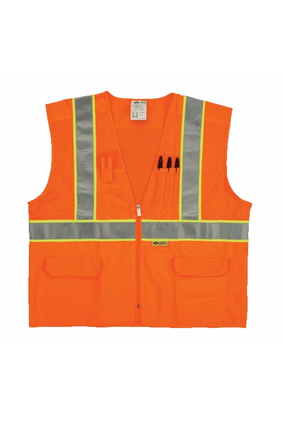 MS530C-2 XXL Class 2 Mesh And Solid, Ansi Vest - Orange, XX-Large