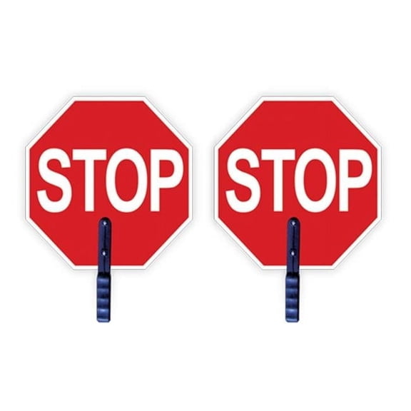 2W International 1860E 18 in. Stop & Stop Paddle, Red & White