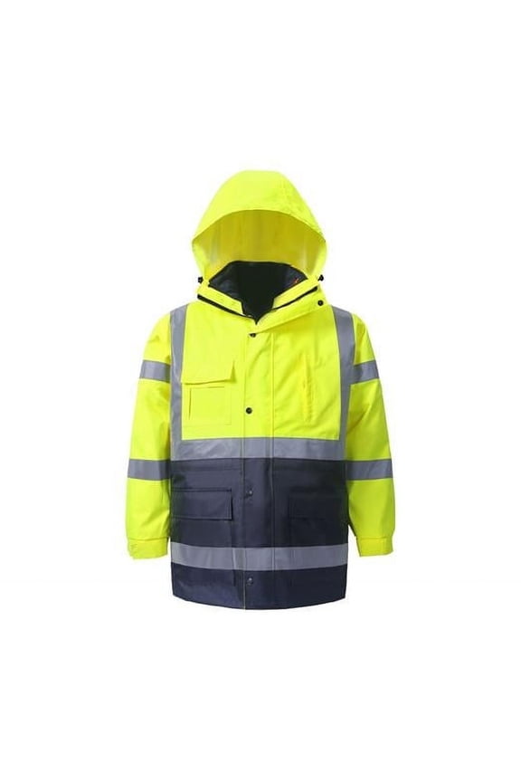 International 360C-3 3XL High-Viz Class 3 Rain Parka & Body Warmer, Lime - 3XL