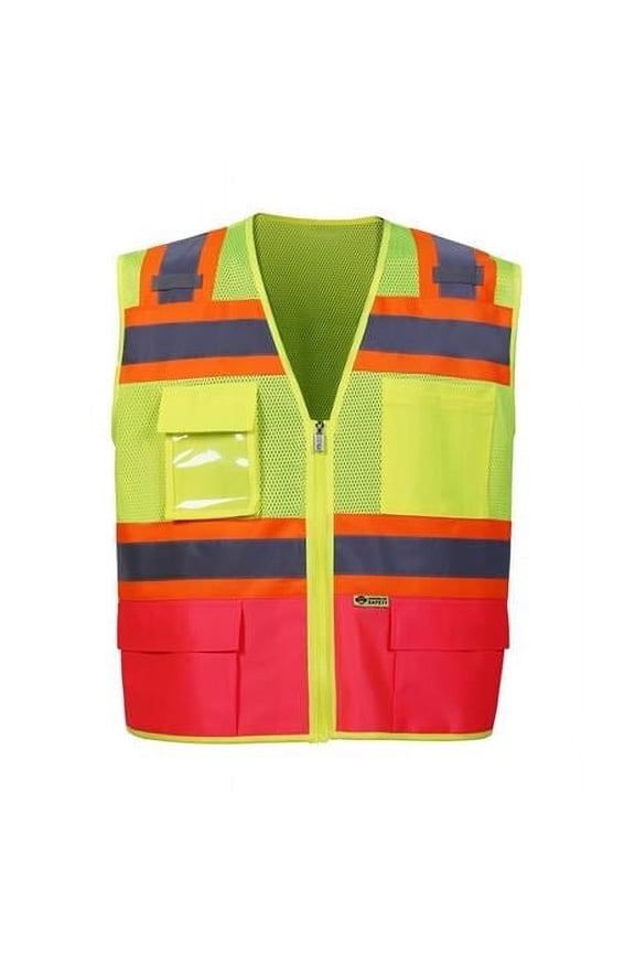 International 570PKC-2 XS Class 2 Contrast Two Tone Vest with Trim, Pink - Extra Small