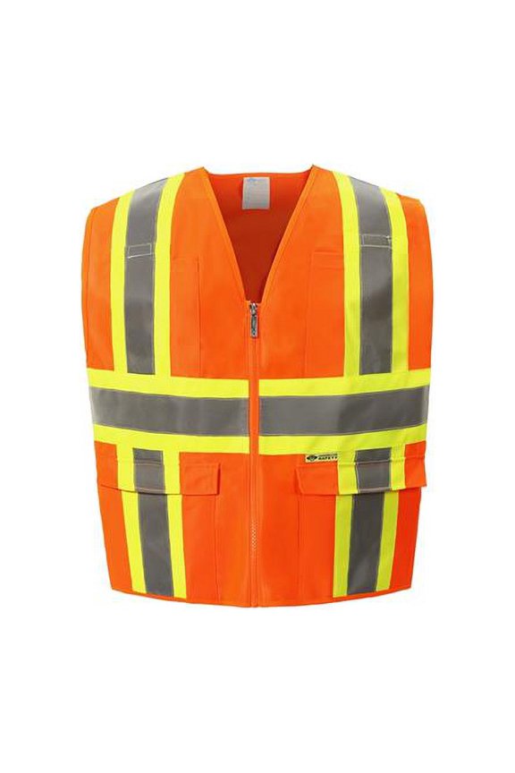 International 7038C-2 2XL Class 2 Contrast Hi-Vis Vest, Orange - 2XL