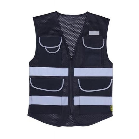 2W International CV-BK L Premium Safety Vest, Black - Large