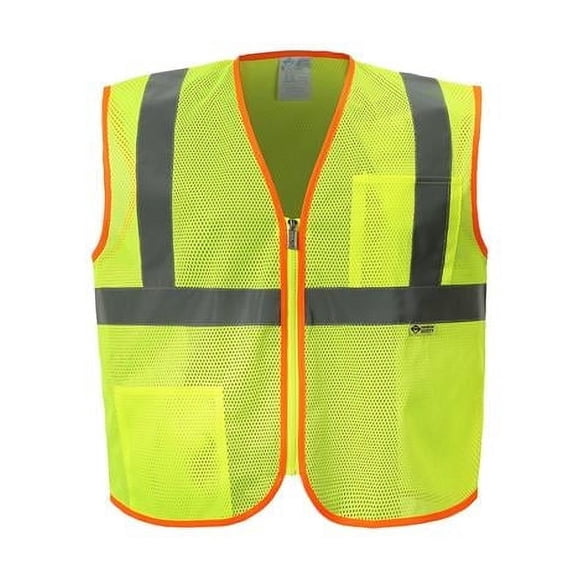 2W International MZ529C-2 3XL Class 2 Economy Safety Vest, Lime - 3XL