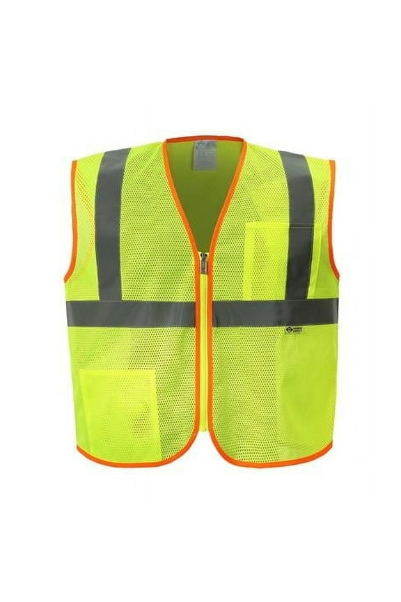 International MZ529C-2 3XL Class 2 Economy Safety Vest, Lime - 3XL