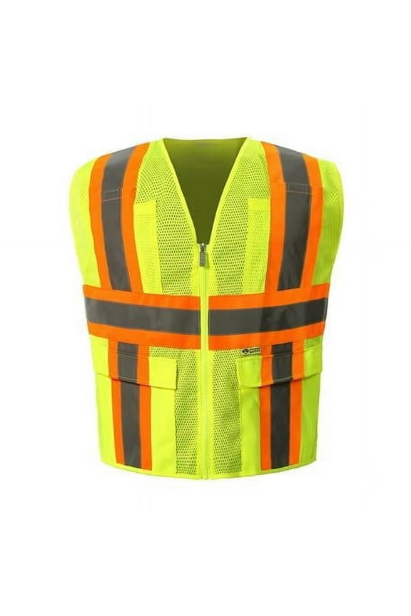 International FR-M7048C-2 XL Class 2 Flame Retardant Safety Vest, Lime - Extra Large