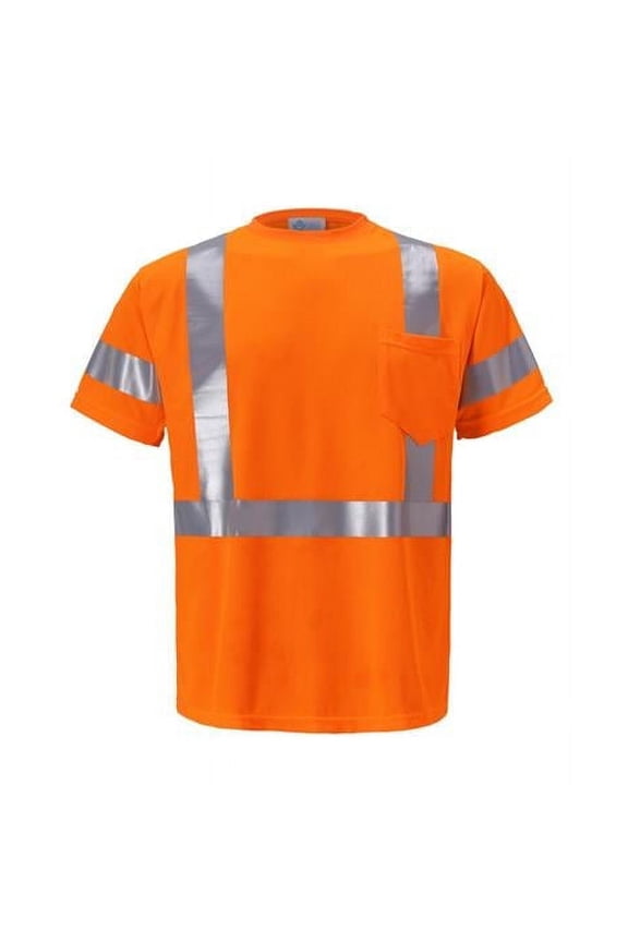 International TB113C-3 M High-Viz Class 3 Short Sleeve Birdseye T-Shirt, Orange - Medium