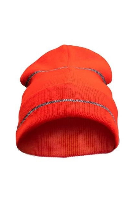 International KCO-11 High-Viz Knitted Cap with Reflective Stripes, Orange