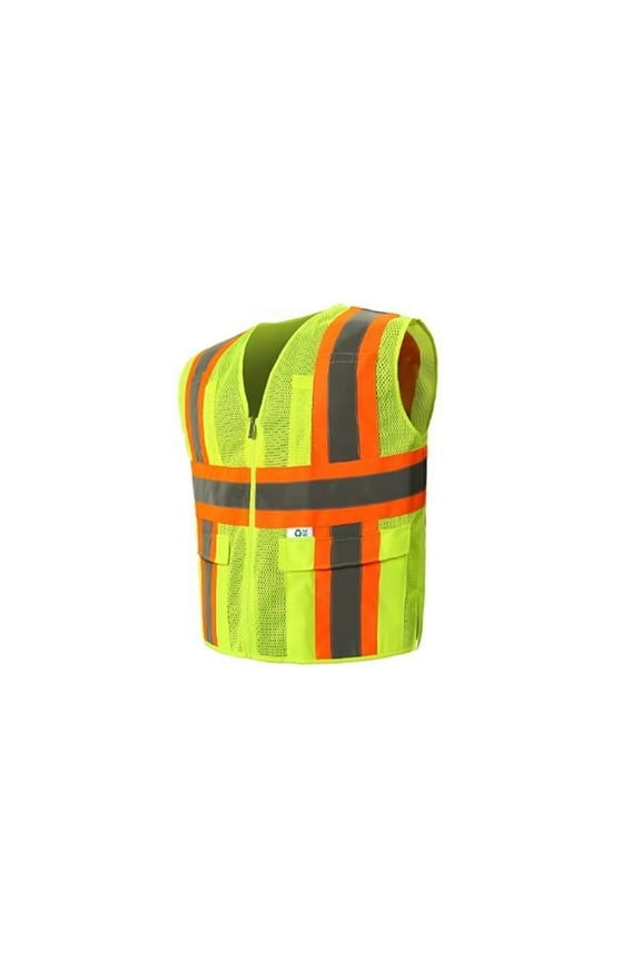 International RM7048C-2 L Recycled Contrast High-Viz Vest, Lime - Large