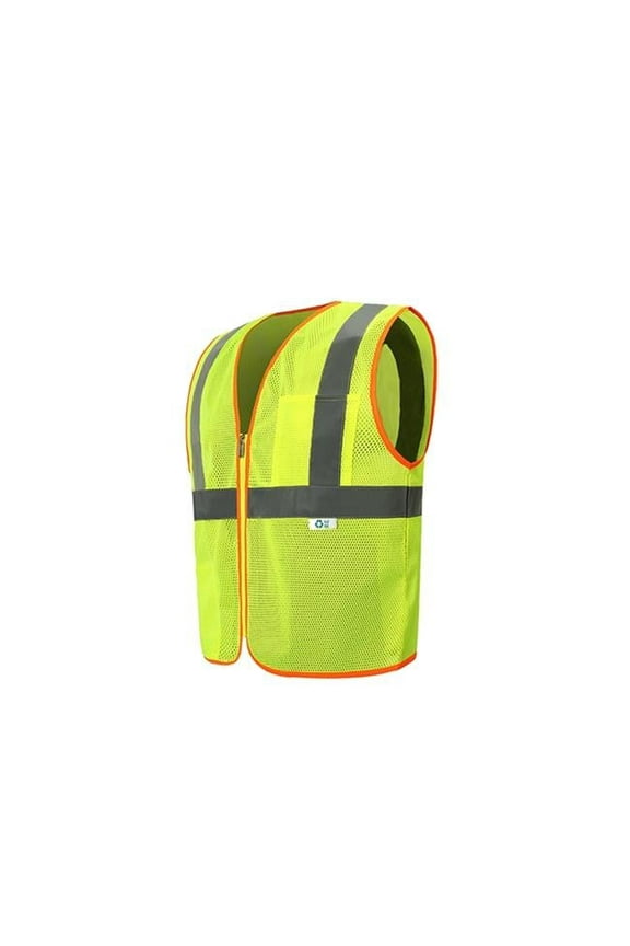 International RMZ529C-2 S Recycled Economy Safety Vest, Lime - Small