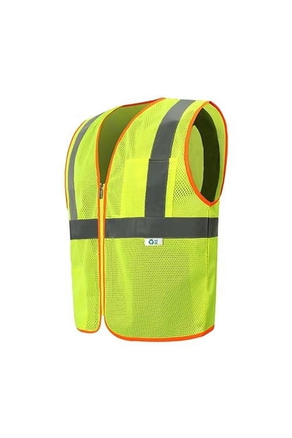 International RMZ529C-2 XL Recycled Economy Safety Vest, Lime - Extra Large