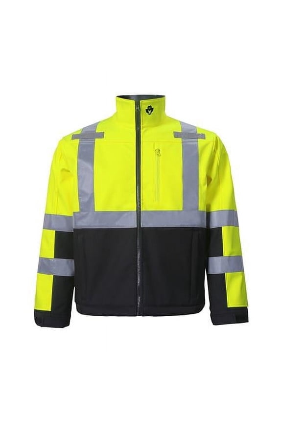 2W International SHL35C-3 L High-Viz Class 3 Softshell Jacket, Lime - Large