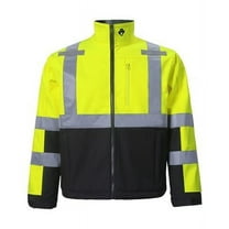 2W International SHL35C-3 XL High-Viz Class 3 Softshell Jacket, Lime - Extra Large