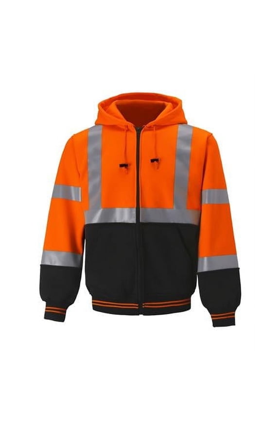 International SS23C-3 4XL Class 3 Two Tone Hoodie Sweatshirt, Orange - 4XL
