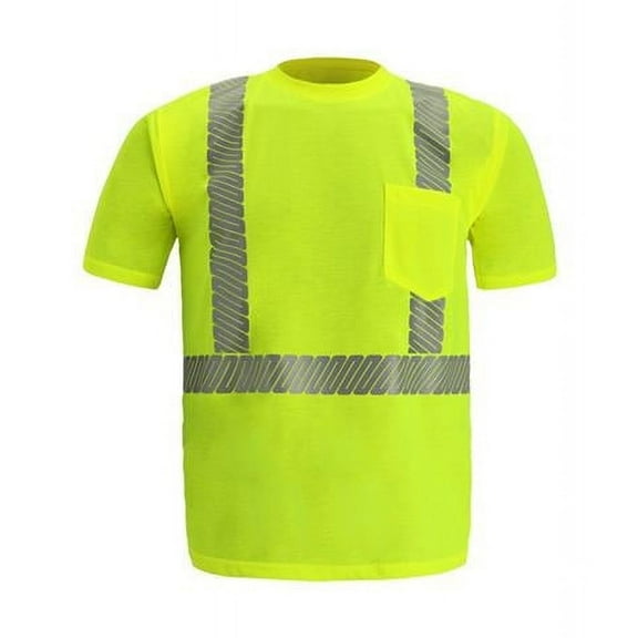 2W International TS105C-2 L Class 2 High-Viz Short Sleeve Jersey T-Shirt, Lime - Large