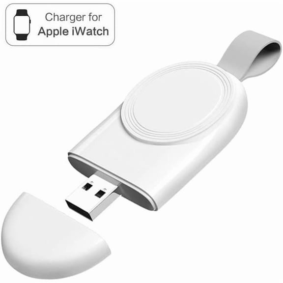 2W Iwatch Portable Magnetic Charger with Wireless Charger for Iwatch Series, White