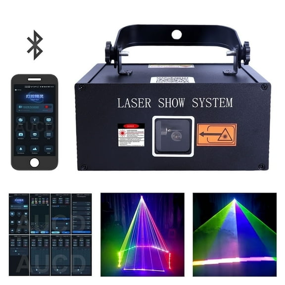3W Portable RGB Animation Scan Projector La ser Lights iOS & Android Phone App Edit Control Beam DMX Disco Christmas Party DJ Show Stage Ligsting