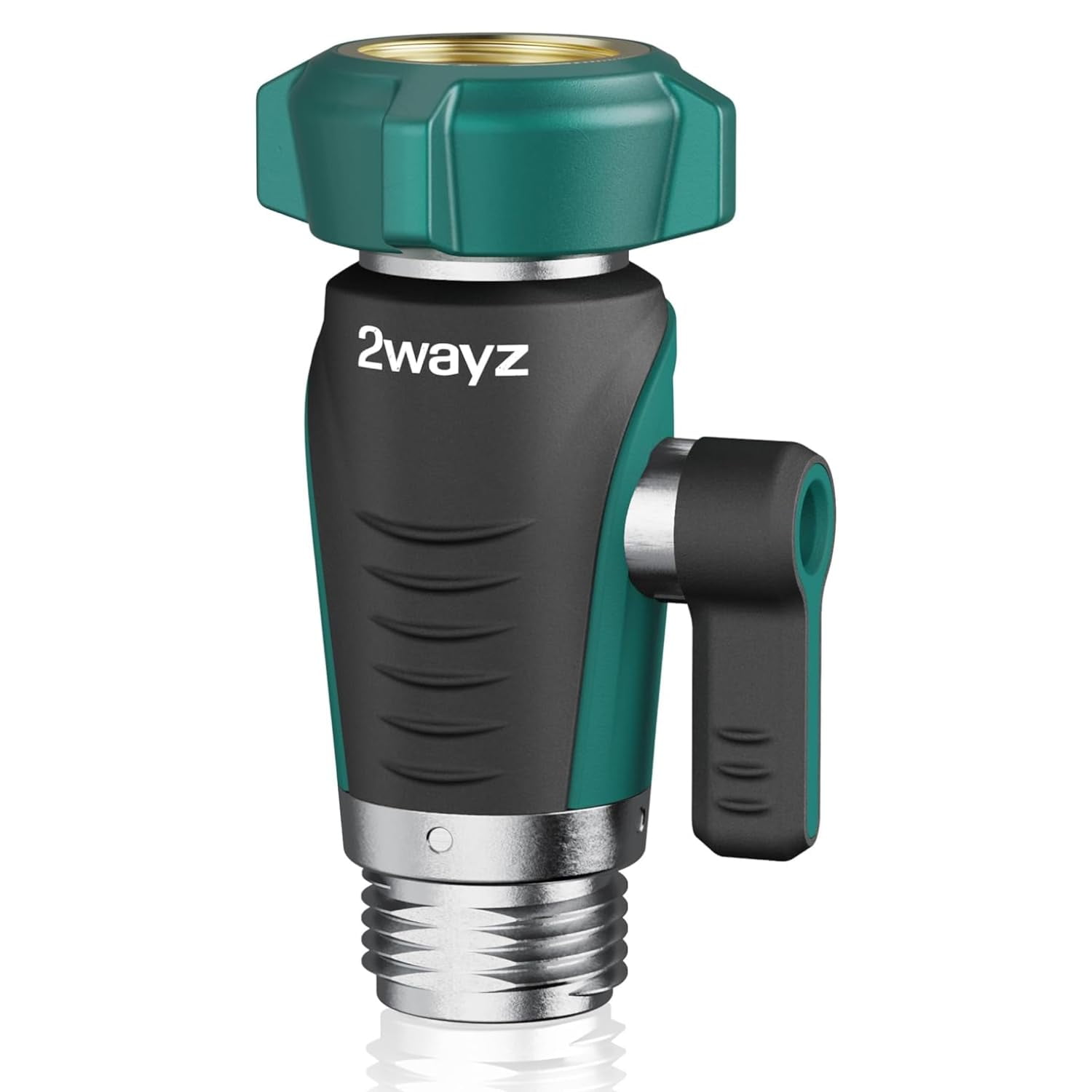 2WAYZ Heavy Duty Green and Black Garden Hose Shut Off Valve