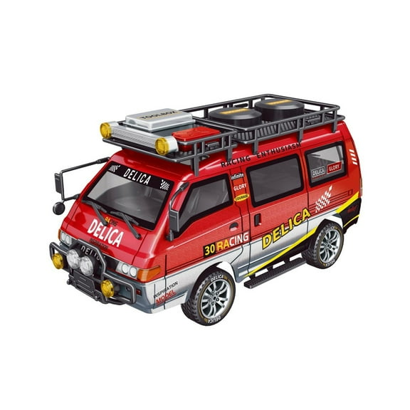 2WD RC Delica Car Wagon Model, 2.4GHz Remote Control Off-Road Car with LED Light, 1:24 Scale Mini Drift Vehicle Toy Gift for Adults